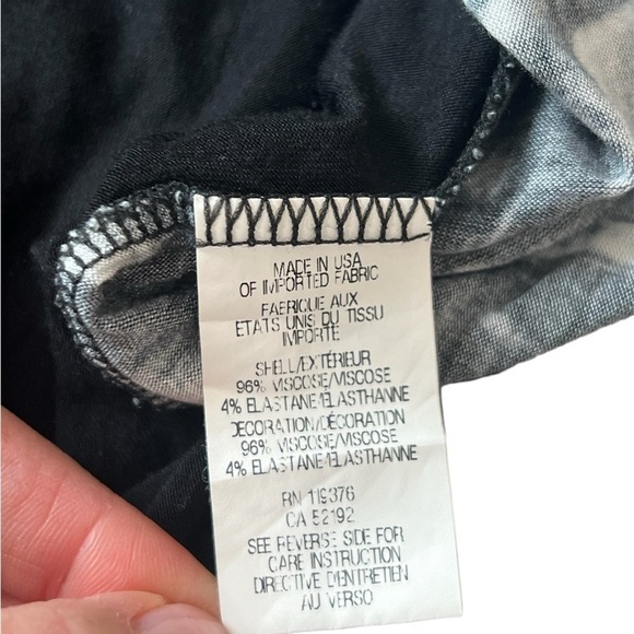 Helmut Lang Strata lightweight short sleeve gray black jersey top size medium - Picture 10 of 12